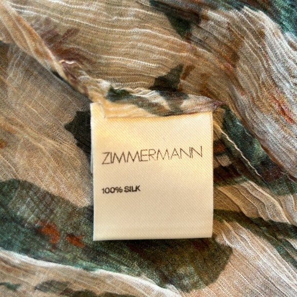 AUTHENTIC ZIMMERMANN ARCADIA RUFFLE SILK TOP IN FLORAL SIZE 2 US SIZE M SOLD OUT - Picture 12 of 13